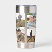 Beste Opa Ooit 4 Fotocollage Geïsoleerde Drinkbeker (Achterkant)