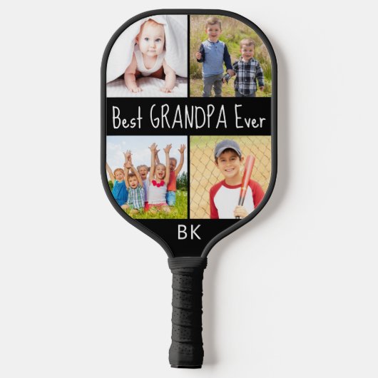 Beste opa, ooit 4 Fotogram Uw kleur Pickleball Paddle (Achterkant)