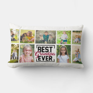 Beste opa ooit 9 familiefotocollage kussen