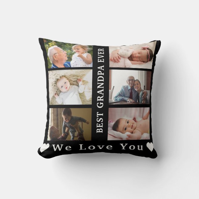 Beste opa ooit Aangepast fotocollage We houden van Kussen (Voorkant)