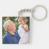 Beste opa ooit aangepaste 2 foto dubbelzijdig sleutelhanger (Achterkant)