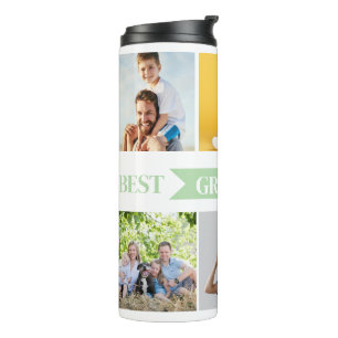 Beste Opa Ooit   Aangepaste Foto's Dranklabel Thermosbeker