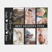 Beste opa ooit aangepaste foto's opa-kinderen fleece deken (Voorkant (Horizontaal))