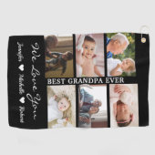 Beste opa ooit aangepaste foto's opa-kinderen golfhanddoek (Horizontaal)