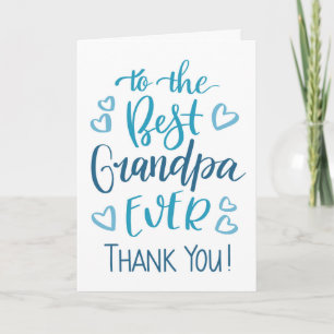 Beste Opa Ooit Bedankt Typografie in Blauw Kaart