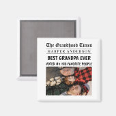 Beste Opa Ooit Custom Krant Headline Foto Magneet (Voorkant / Achterkant)