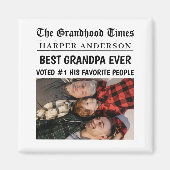 Beste Opa Ooit Custom Krant Headline Foto Magneet (Voorkant)