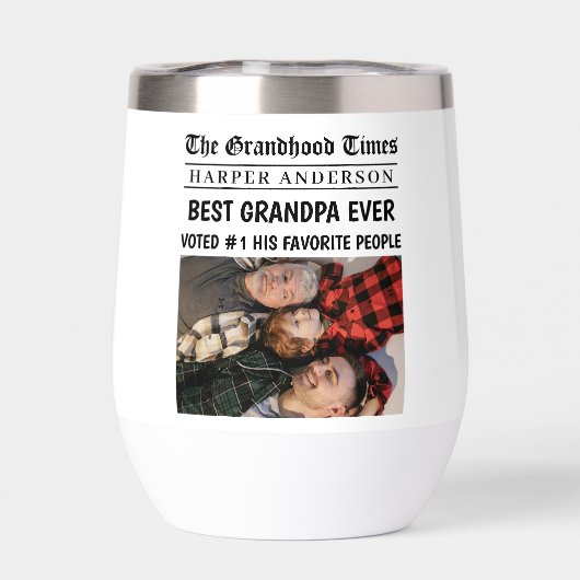 Beste Opa Ooit Custom Photo Krant Headline (Achterkant)