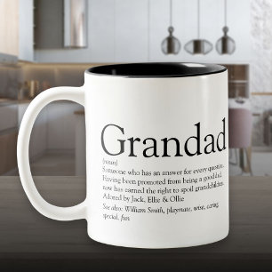 Beste opa ooit definitie tweekleurige koffiemok