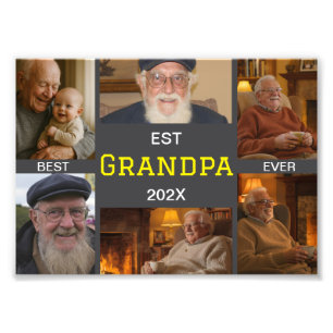 Beste Opa Ooit Foto Collage Afdruk