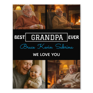 Beste Opa Ooit Foto Collage Afdruk