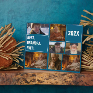 Beste Opa Ooit Foto Collage en Aangepaste Tekst Fotoplaat