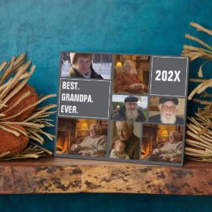 Beste Opa Ooit Foto Collage en Aangepaste Tekst Fotoplaat