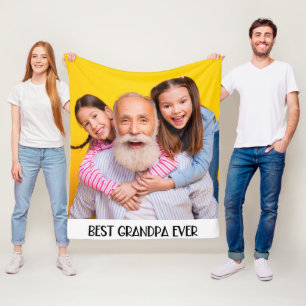 Beste Opa Ooit Foto Eenvoudige Opa Fleece Deken