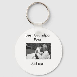 Beste opa ooit foto naam klassiek elegant sleutelhanger