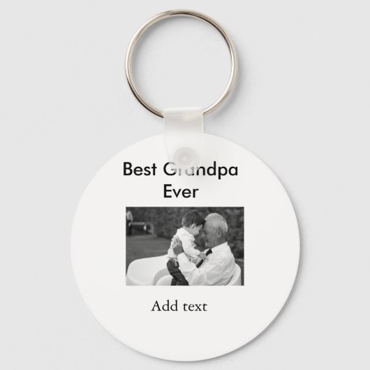 Beste opa ooit foto naam klassiek elegant sleutelhanger (Voorkant)