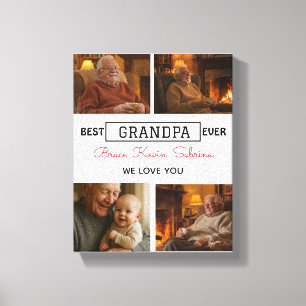Beste Opa Ooit Fotocollage Canvas Afdruk