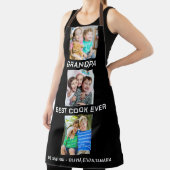 Beste Opa Ooit Grootkinderen 3 Foto Collage Zwart Schort (Insitu)