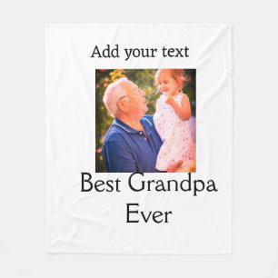 Beste opa ooit grootvader foto naam geschenken tek fleece deken
