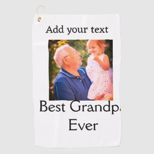 Beste opa ooit grootvader foto naam geschenken tek golfhanddoek