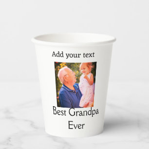 Beste opa ooit grootvader foto naam geschenken tek papieren bekers