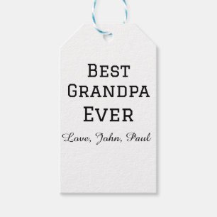 Beste opa ooit grootvader geeft eenvoudige naam cadeaulabel