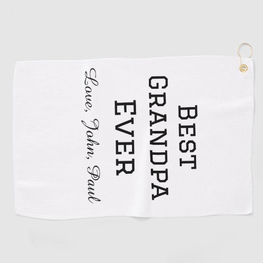 Beste opa ooit grootvader geeft eenvoudige naam golfhanddoek (Horizontaal)