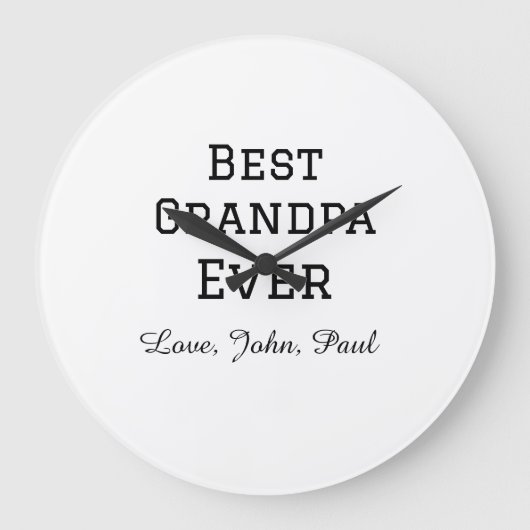 Beste opa ooit grootvader geeft eenvoudige naam grote klok (Voorkant)