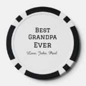 Beste opa ooit grootvader geeft eenvoudige naam poker chips (Achterkant)