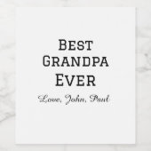 Beste opa ooit grootvader geeft eenvoudige naam wijn etiket (Enkel label)