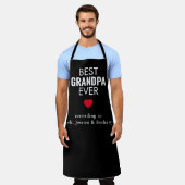 Beste opa ooit hartnaam wit zwart schort (Gedragen)