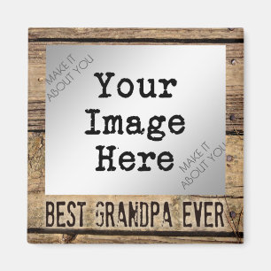 Beste opa ooit in Rustic Wood-Geframed Foto Magneet