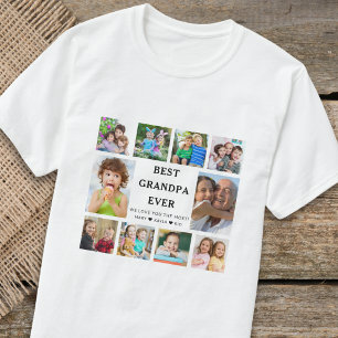 Beste opa ooit kleinkinderen 10 foto collage t-shirt