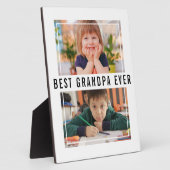 Beste opa ooit kleinkinderen 2 fotocollage fotoplaat (Zijkant)