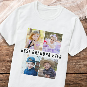 Beste opa ooit kleinkinderen 4 foto collage   t-shirt