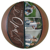 Beste Opa Ooit Leather Vaderdag Photo Keepsake Basketbal (Verticaal)