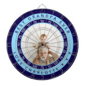 Beste opa ooit | Marine Blauw Dartbord (Voorkant)