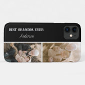 Beste Opa Ooit Modern 2Foto Collage Case-Mate iPhone Case (Achterkant (horizontaal))