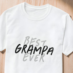 Beste Opa Ooit Modern Zwart en Grijs Grunge T-shirt