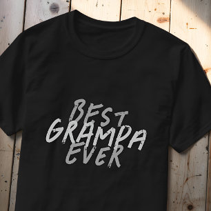 Beste Opa Ooit Moderne Zwarte en Grijze Grunge T-shirt