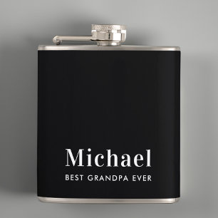 Beste opa ooit Monogram Zwart Heupfles