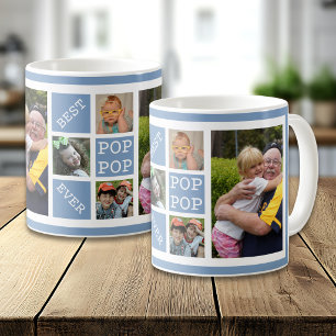 Beste Opa Ooit Opa 5 Foto Collage Blauw Koffiemok