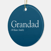 Beste Opa Ooit, Opa, Papa Definitie Blauw Keramisch Ornament (Links)