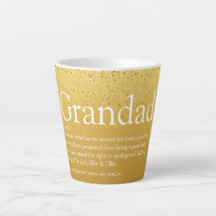 Beste Opa ooit, Papa definitie goud glitters Latte Mok