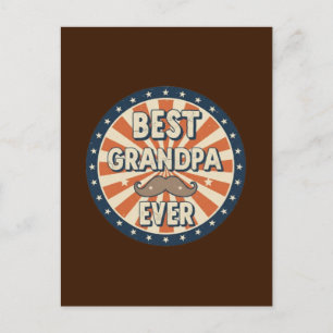 Beste opa ooit retro badge briefkaart