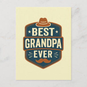 Beste opa ooit retro badge briefkaart