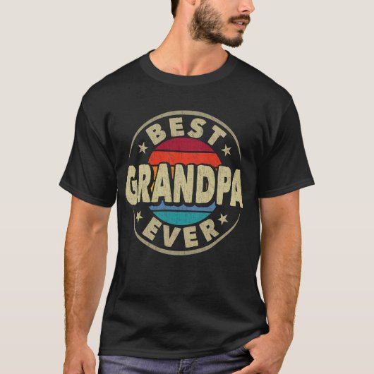 Beste Opa Ooit Retro Grootvader Cadeau T-shirt (Voorkant)