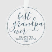 Beste opa ooit script foto op achterkant Keepsake Ornament (voorkant)