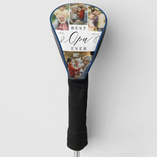Beste OPA ooit Script Vaderdag Fotocollage Golfheadcover (Voorkant)