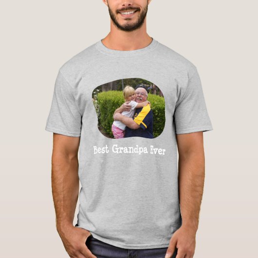 Beste opa ooit upload je horizontale foto t-shirt (Voorkant)